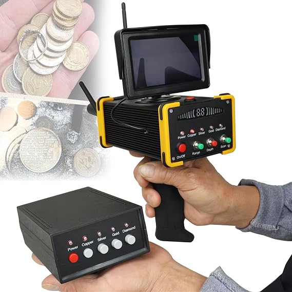 Gold Diamond Detector Long Range Underground Metal Detector Treasure Hunter Find Gold Silver Copper Diamond Digger Archaeological Prospecting Machine,Yellow