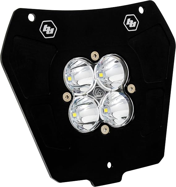 Baja Designs Squadron Pro (D/C) LED Headlight Kit for KTM Motorcycle (Spot; Clear, D/C Wiring)