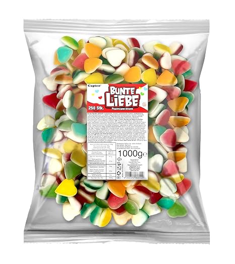Capico Fruit Gum Hearts Colourful Love (1000 g) in Bag Halal