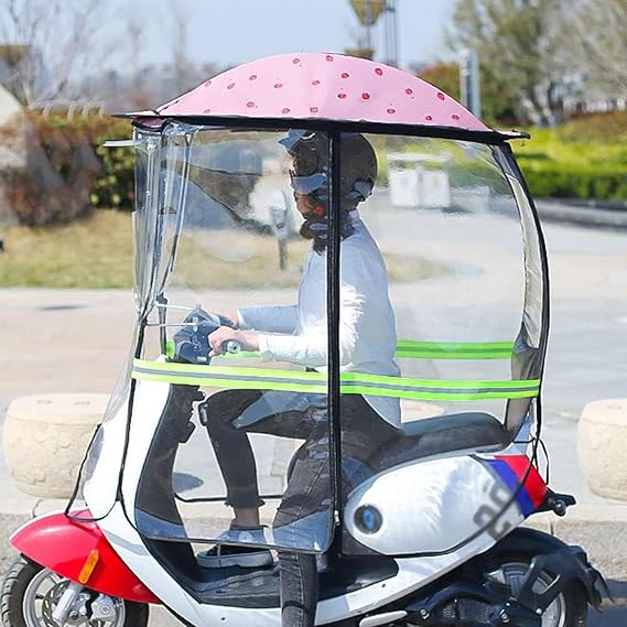 Motorcycle Rain Cover - Waterproof Mobility Scooter Rainproof Cover | Electric Car Canopy Umbrella | Battery Car