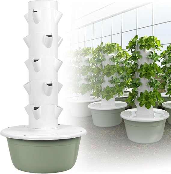 Hydroponic Growing System 20/28/36 Pods Hydroponics Tower Garden for Indoor Herbs, Fruits, and Vegetables, Aeroponics Growing Kit with Hydrating Pump for Gardening Lover,5-Layers