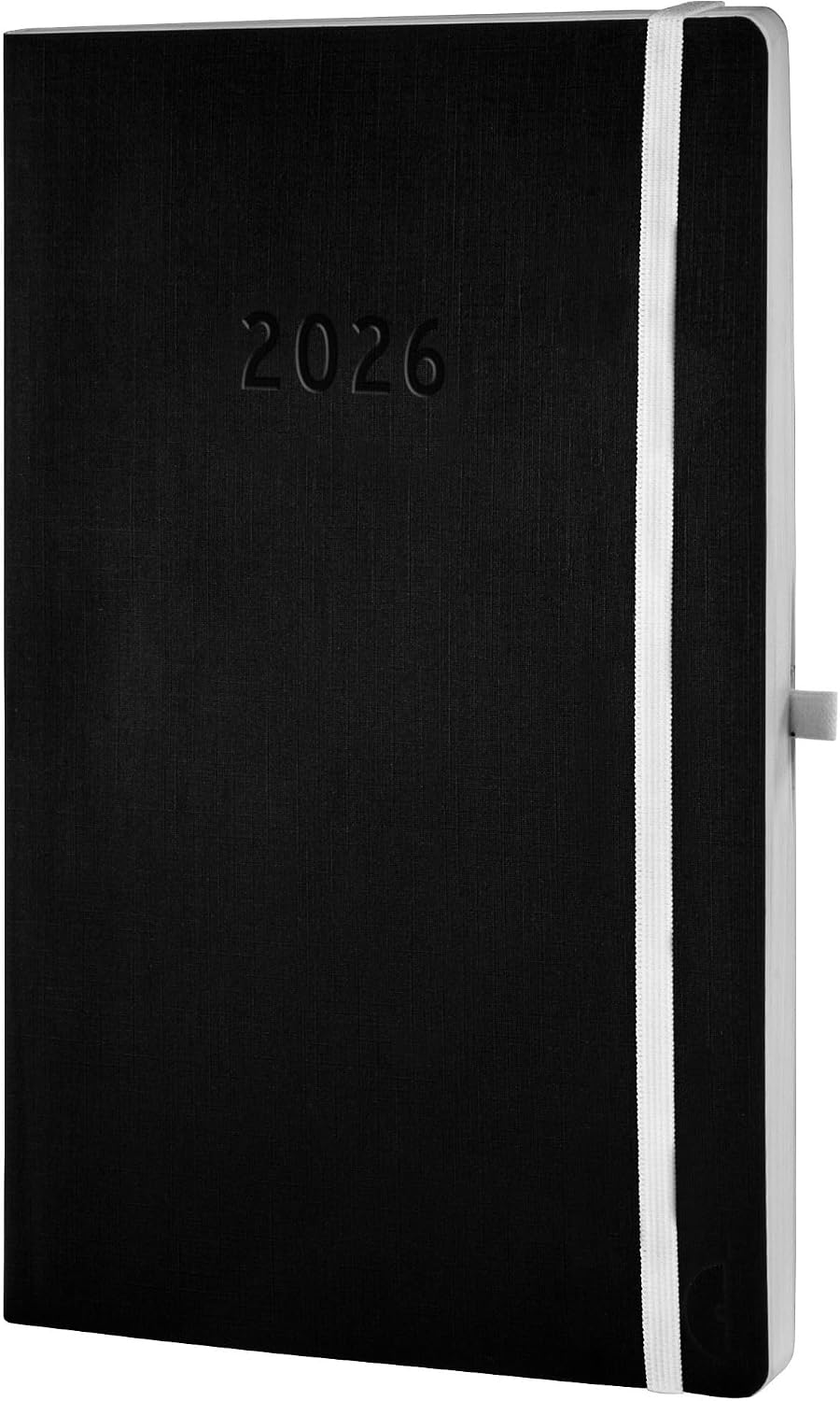 Chronoplan 50926 Book Calendar 2026 Diary A5 135 x 210 mm with Soft Cover Weekly Planner 1 Week on 2 Pages with Flexible Pen Loop Index Tape Rubber Closure Black