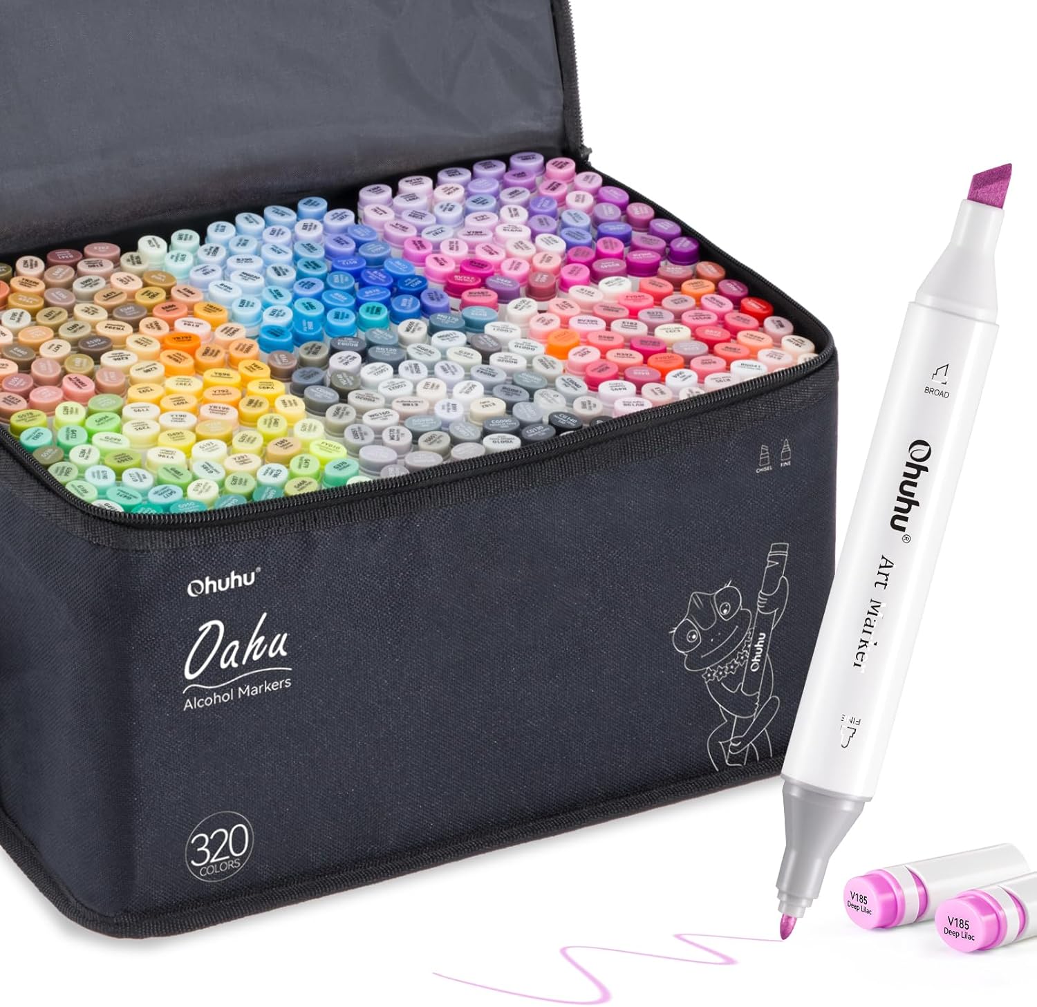 Ohuhu Illustration Markers, 321 Pieces, 320 Colors, Fine Ends, Marker Pens, All Colors, Illustration, Alcohol, Comics, Art Supplies Set, Includes Blender Pen, Oahu Series