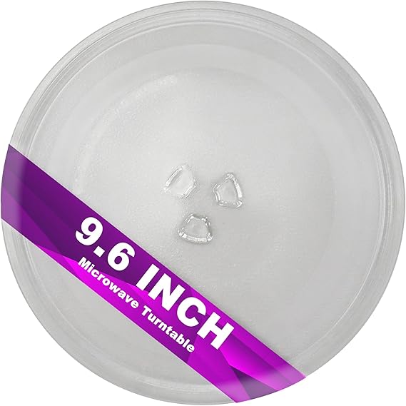 9.6 Small Microwave Glass Turntable - Compatible with Panasonic F06016D00XN & A06015G10XN, 9-5/8 Replacement Plate for Insignia 252100500496, 245mm for Galanz Nostalgia