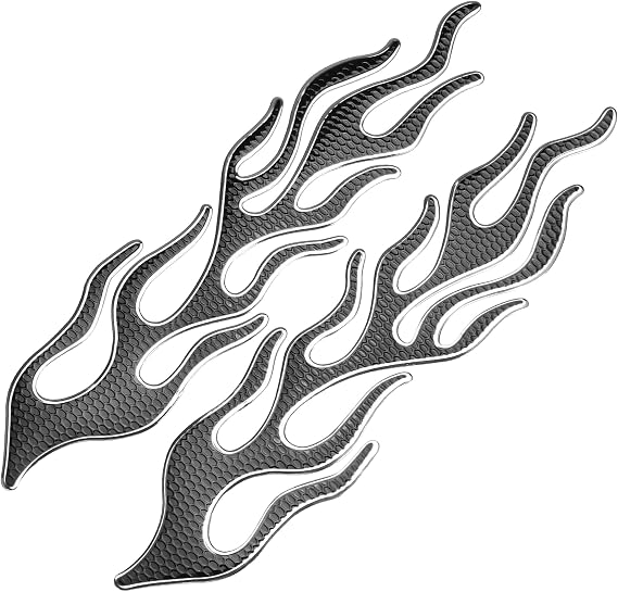 Universal 3D Motorcycle Gas Tank Decal 10.12"x4.80" Black Silver