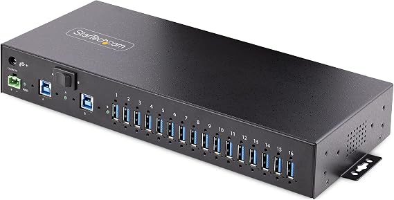 StarTech 16-Port Industrial USB 3.0 Hub 5Gbps, TAA (5G16AINDS-USB-A-HUB)