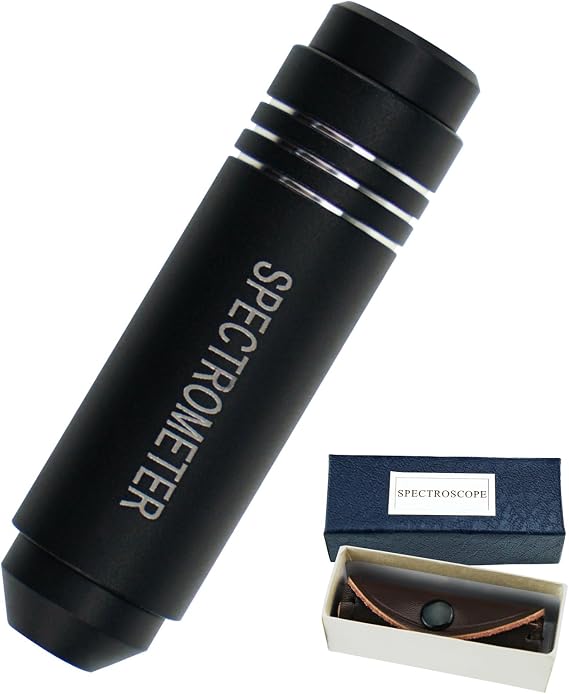 TEKCOPLUS Pocket-Sized Handheld Diffraction Spectroscope - Portable Grating Gemological Spectroscope with Jewelers Eye Loupe for Quick Gemstone Identification