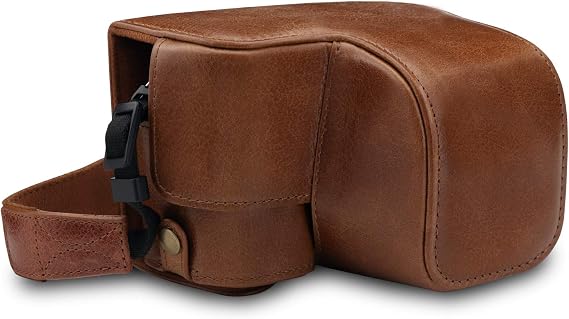 MegaGear Ever Ready Genuine Leather Camera Case Compatible with Sony Alpha A6100, A6400 (16-50mm)