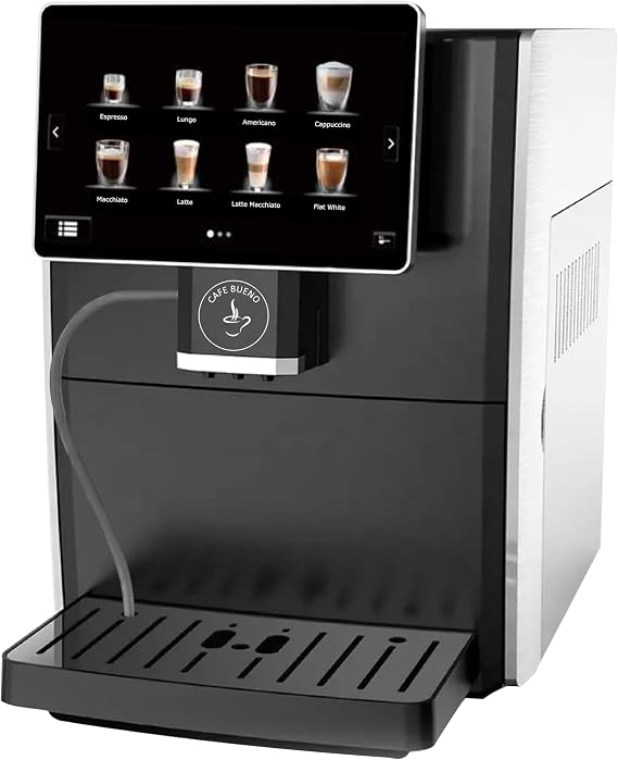 Cafe Bueno Super Automatic Espresso Machine For Home - Coffee Machine With Grinder & Milk Frother For Latte, Cappuccino, Macchiato - Auto Wake & Sleep – All Milk Types