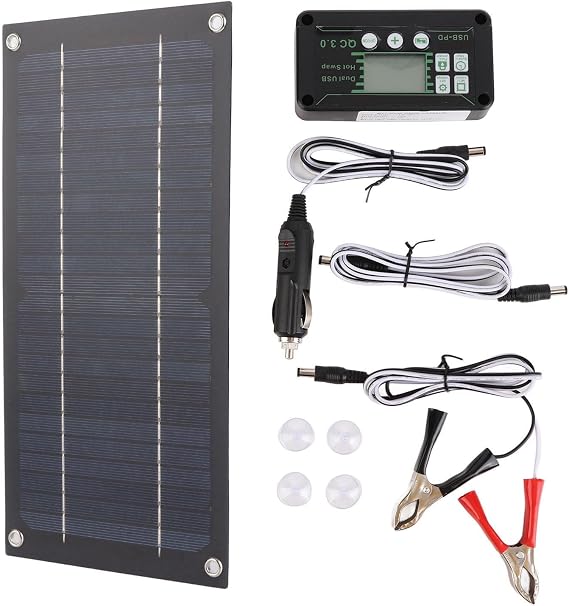 Solar Panel Kit, 600w Solar Panel Charger, Monocrystalline Silicon 100a Charge Controller Solar Panel Kit, with Extension Cable Battery Clip for Rv Outdoor Camping