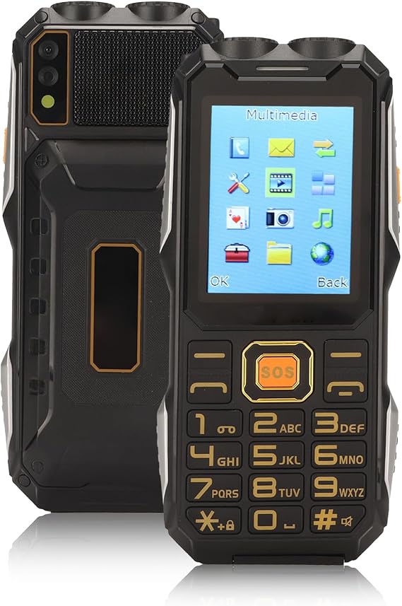ASHATA Q8 Unlocked Cell Phones for Seniors, 2G Mobile Phone Dual SIM, Big, Voice Assistance, Super Flashlight, SOS Key, Unlocked Phone for Elderly Parents, 3000mAh (Black)