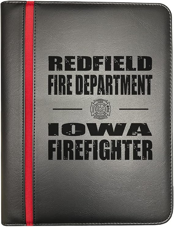 Compatible with Redfield Iowa Fire Departments Firefighter Thin Red Line Firefighters Portfolio Padfolio Organizer Firefighter's Prayer Print Thin Red Line Maltese Cross Decal Pack of 1