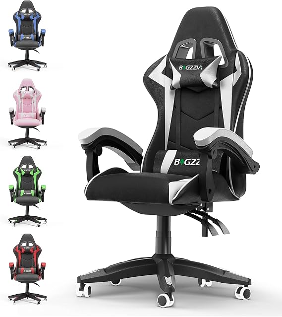 Bigzzia Ergonomic Gaming Chair With Lumbar and Headrest Cushions