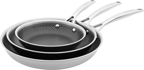 Henckels Paradigm 3-pc Stainless Steel PTFE Nonstick Fry Pan Set