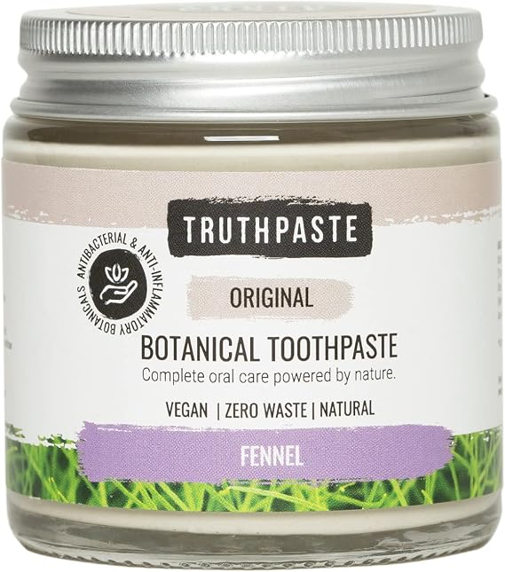 TRUTHPASTE Original Natural Zero Waste Toothpaste Eco Friendly & Plastic Free. Vegan. Fluoride Free, SLS Free, Mint Free with neem & Aloe Vera. Suitable for Sensitive Teeth. (Fennel 100ml)