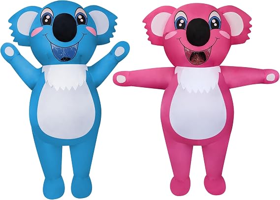 2 Packs Inflatable Koala Costume Cosplay Adult Bolw-up Suit Outfit for Adult Birthday/Gender Reveal Party/Halloween