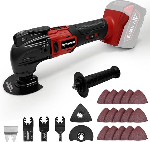 Oscillating Multi Tools for Milwaukee 18V Battery, Cordless Multitool with 6 Variable Speed 8,500-21,000 RPM, 23PCS Sanding and Cutting Oscillating Tool [Tool Only]