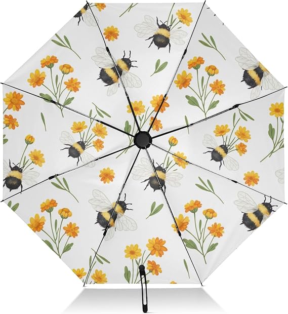 GAIREG Travel Umbrella Windproof Compact Travel Umbrella, Umbrellas for Backpacks/Handbags, Rain, Wind and Sun, Bees Wings