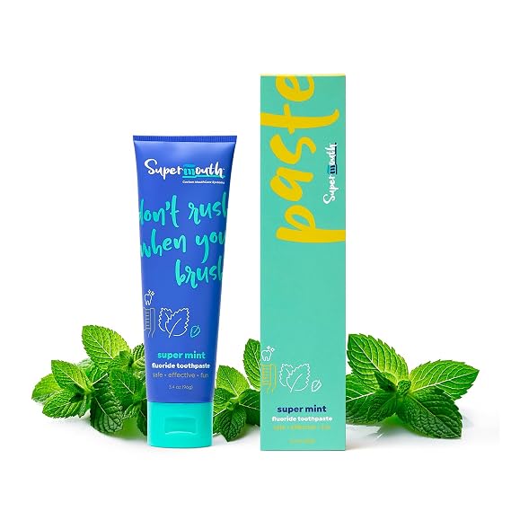 SuperMouth 10% Nano Hydroxyapatite Fluoride Toothpaste, Mint