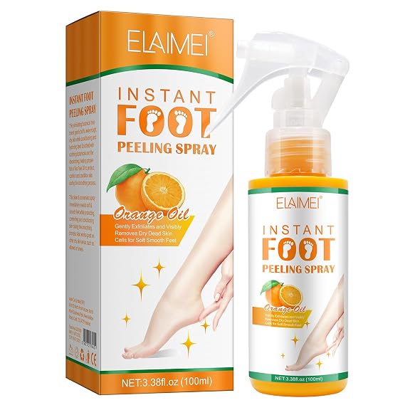 Foot Peel Spray,Foot Exfoliating Spray, Foot Peeling Spray that Remove Dead Skin within Seconds,Hydrating Nourish Peel Off Spray (Orange)
