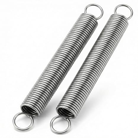 QWORK® 2PCS Extended Compressed Spring,150mm Free Length, Extension Spring, Stainless Steel, Small Dual Hook Tension Spring, Wire Diameter 2mm, OD 18mm, 304 Stainless Steel