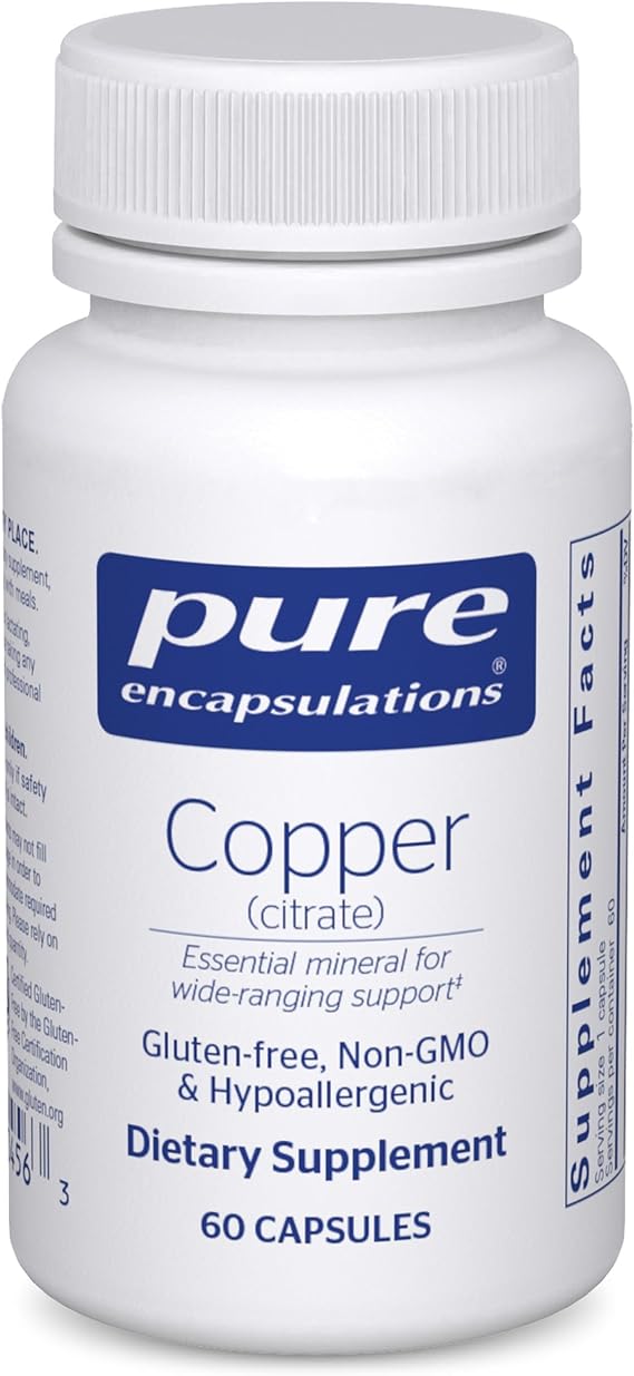 Pure Encapsulations Copper (Citrate), 60 Capsules