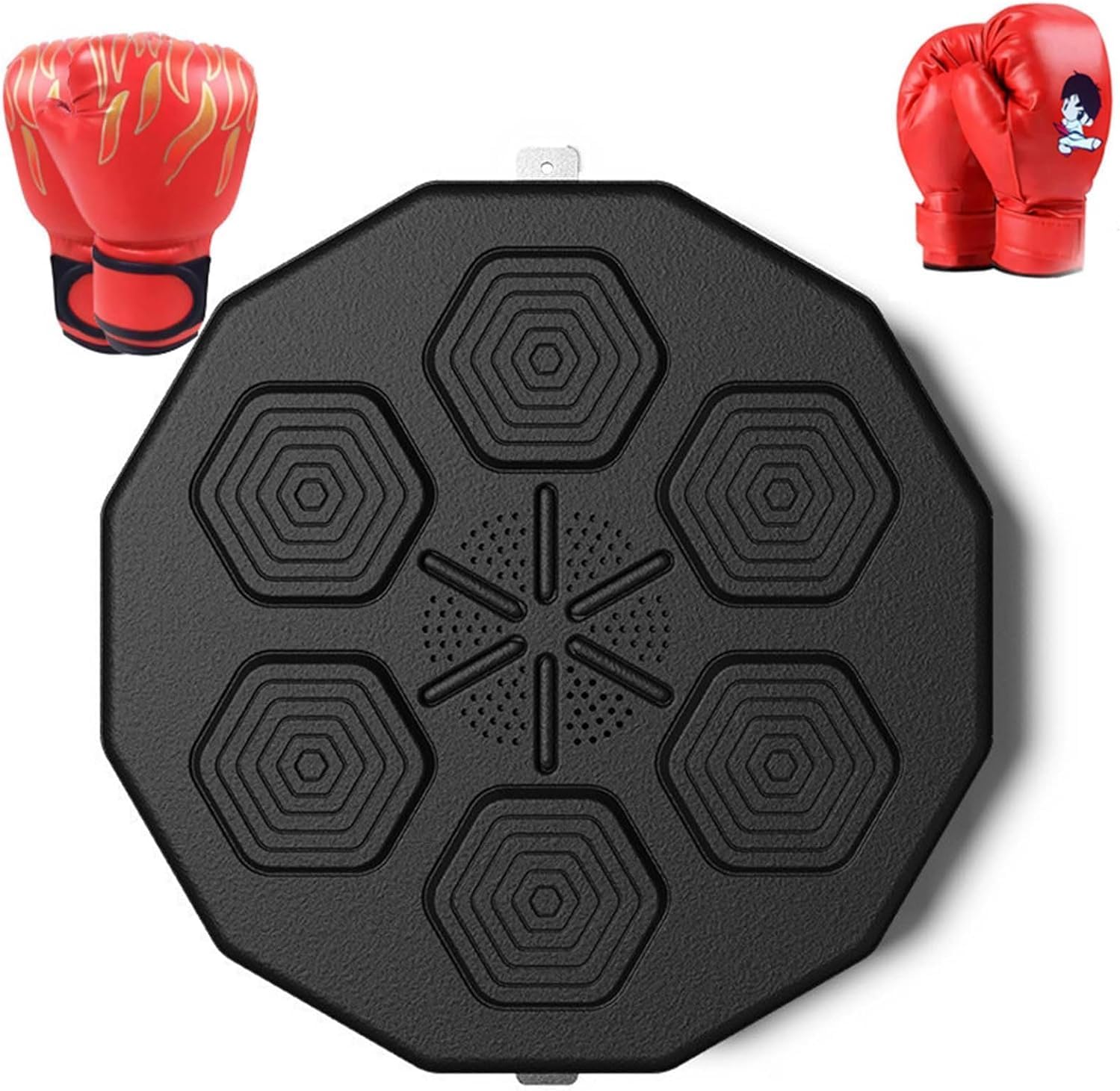 Electronic Music Boxing Machine Wall Mounted, Boxing Training Punching Equipment, Smart Boxing Target Workout Machine, Portable Music Puch Bag Fighting Game Indoor, with 2 Pairs of Boxing Gloves
