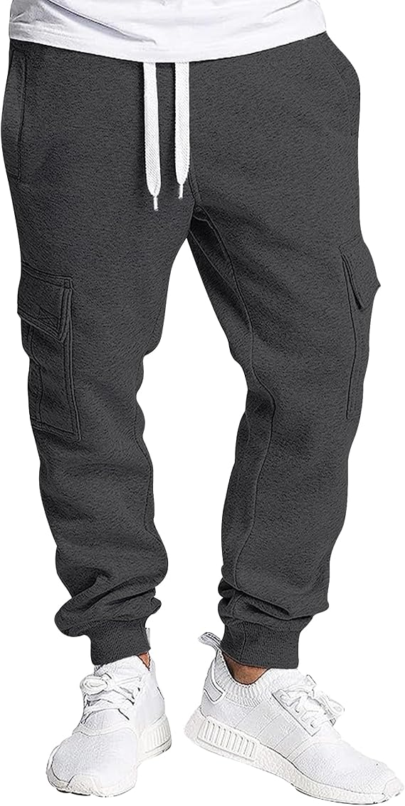 Southpole Men's Basic Active Cargo Jogger Pants, Fleece & Tech Woven Nylon