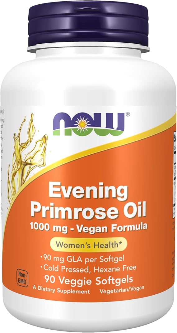 NOW Supplements, Evening Primrose Oil 1,000 mg with GLA, 90 Veg Softgels