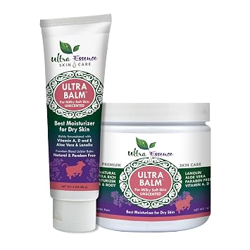 Daily Moisturizer For Dry Itchy Skin, Psoriasis and Eczema Relief That Contains Lanolin, Vitamins A, D & E, Aloe Vera, To Moisturize Face, Body, Dry Hands & Cracked Heels (Lemon)
