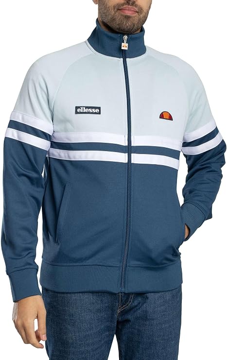ellesse Men's Rimini Track Top Jacket Blue/Light Blue