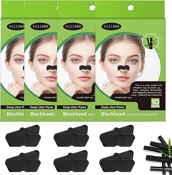 Blackhead Remover Strip, 20Pcs Charcoal Nose Strips for Blackhead Removal - Deep Cleansing Pore Strips for Women & Men, Gentle on All Skin Types (40 pcs)