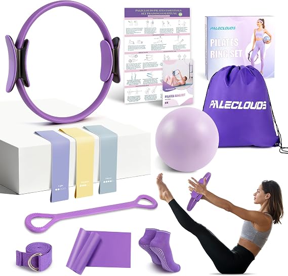 Pilates Equipment, Women Home pilates Kit with Pilates Ring and Ball Set