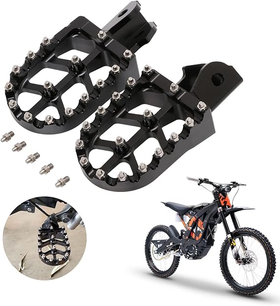 CHANGCHENG Dirt Bike Foot Pegs Motorcycle Footpegs Foot Pedals Rests CNC for Sur Ron Light Bee S/X Segway X260 X160 Talaria Sting MX3 MX4 Talaria  Taparia Black