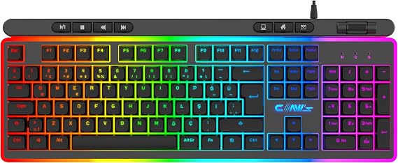 Claw's Nova K1 360° Özelleştirilebilir Rgb & Yazılımlı Full Membran 104+7 Tuşlu Ekstra Multimedya/Rollover Ses Kontrol Mekanizmalı Gaming Klavye