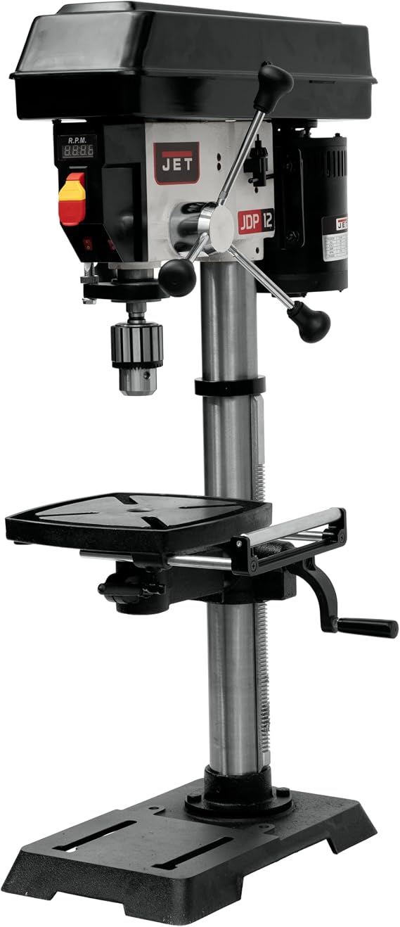 JET 12-Inch Benchtop Drill Press, Variable Speed, 1/2 HP, 115V 1Ph (Model JWDP-12)