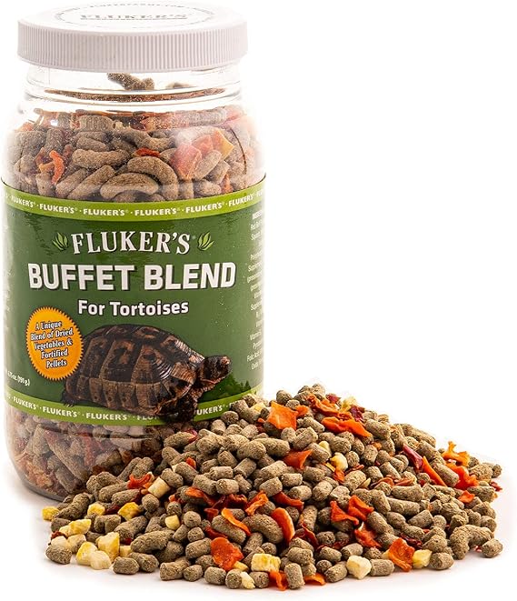 Fluker's Buffet Blend Tortoise Diet, Veggies with Fortified Pellets, 6.75 oz