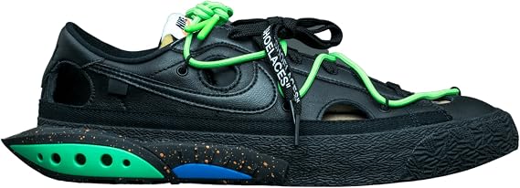 Nike Mens Blazer Low DH7863 001 Off-White - Black/Electro Green - Size 6.5
