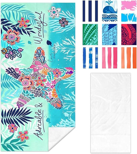 Starfish Microfiber Beach Towel 3570 Inch Fast Lightweight Towel