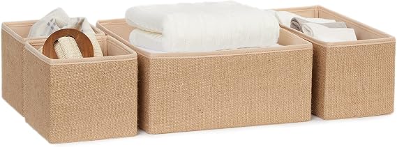Ocean Home Textile Jute Drawer Organizer Set