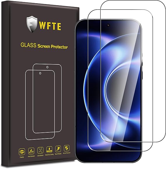 WFTE 2-Pack Tempered Glass for Xiaomi 17 Ultra 5g Screen Protector,9H Hardness,Anti-Scratch,Anti-Fingerprint,Bubble-Free,HD Clear,Premium Protective Film for Xiaomi 17 Ultra,Case Friendly