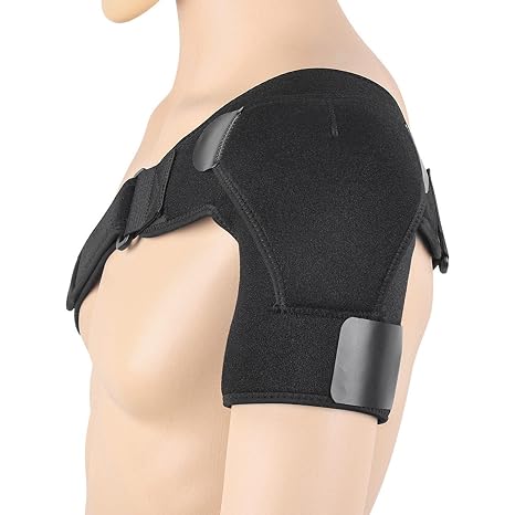 Adjustable Left Shoulder Support Brace Shoulder Compression Sleeve Strap for Frozen Shoulder Relief Fits Left and Right