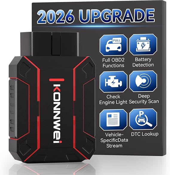 KONNWEI MAXOBD Bluetooth OBD2 Scanner with ABS SRS System Scanner for Car | Car Diagnostic Scanner with Full System Scan Engine Code Reader,Voltage Test,Data Stream for iOS & Android