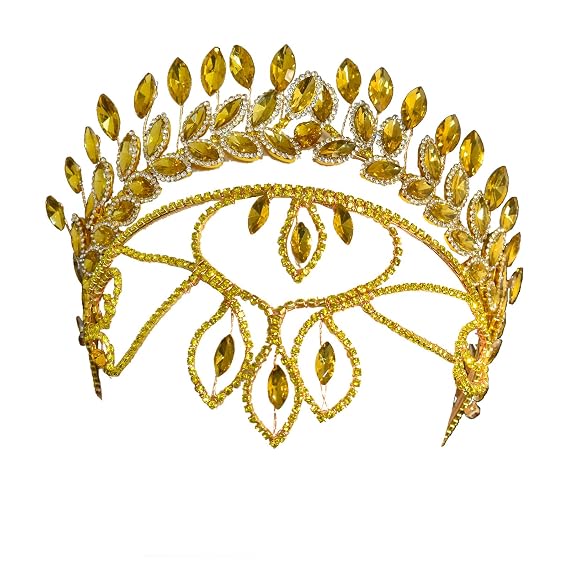 Rhinestone Bride Headband, Wedding Headpiece for Brides(Gold)