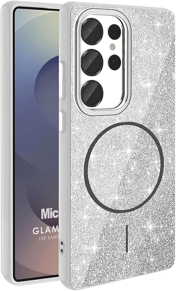 Microsonic Samsung Galaxy S25 Ultra Kılıf GlamGrip Luxe Gümüş [Galaxy S25 Ultra ile Uyumlu Kılıf - Gümüş]