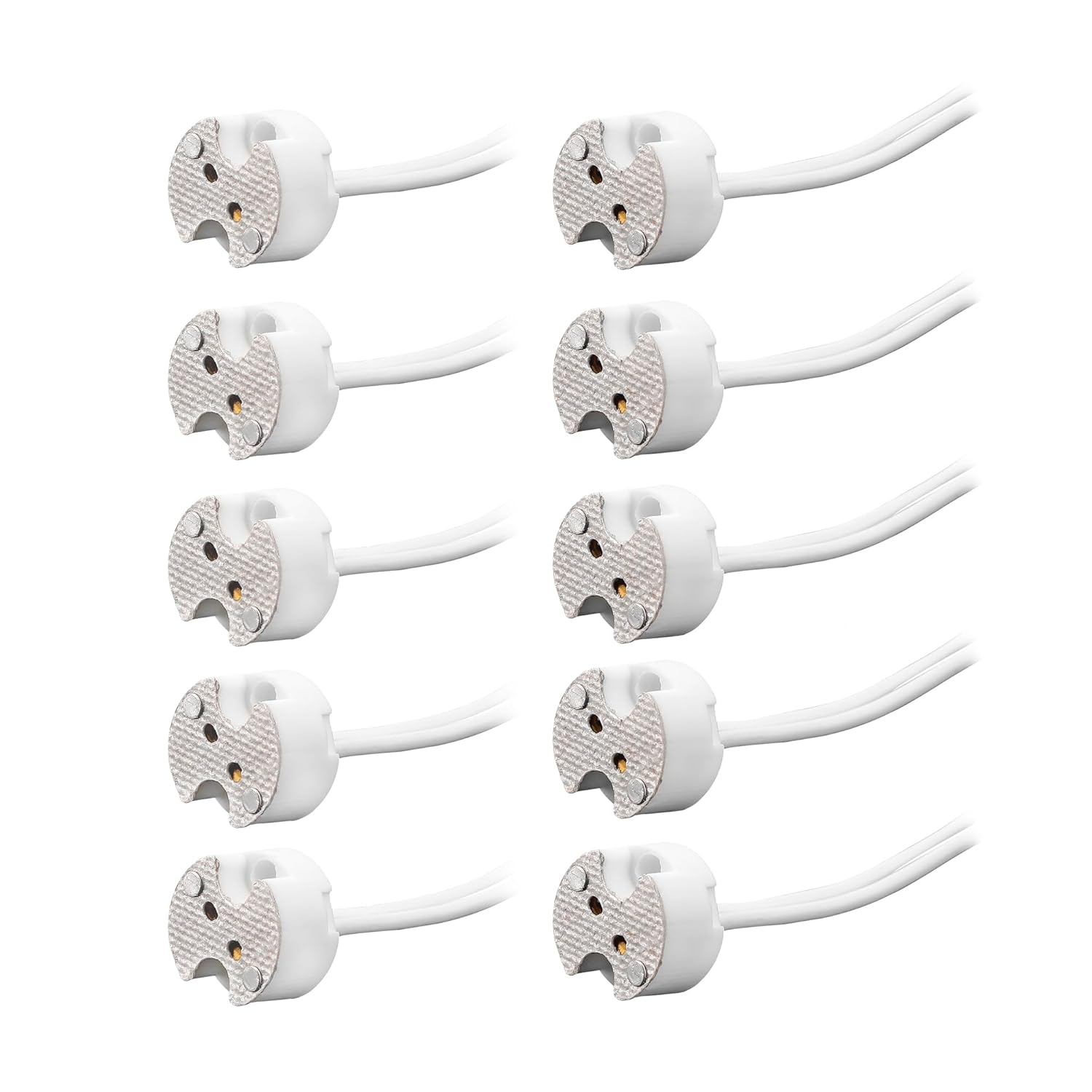 LED MR16 GU5.3 Socket, 10pcs Halogen Lamp Bulb Ceramic Connector Wire Adapter MR11 G4, Incandescent CFL Holder Base Plug Converter