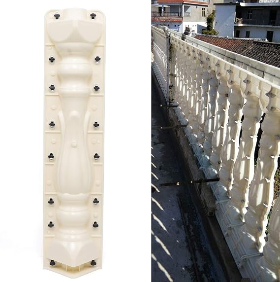 Balustrades Molds Plastic Mould 70cm/27.6inch Roman Column Concrete Plaster Cement Casting Fence Railing Moulds for Garden Balcony 2 Piece