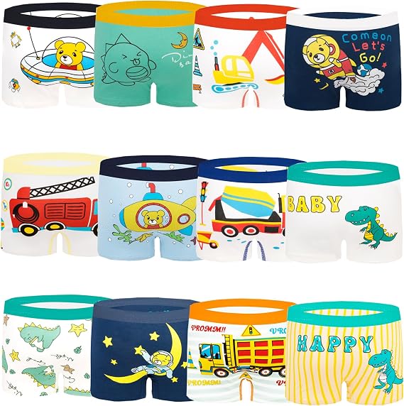Boys Underwear, 12 Pack Kids Boxer Shorts