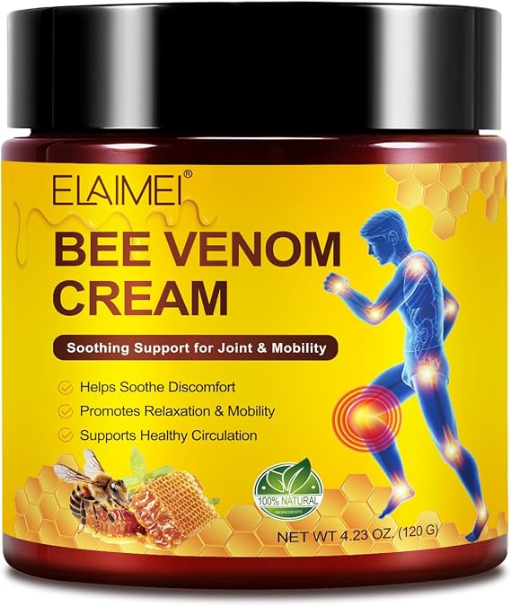 Bee Venom Cream, Joint Relief Cream 120g, Relief for Arthritis, Muscles, Improves Joint Flexibility, for Knee, Back, Neck, Legs, Elbow