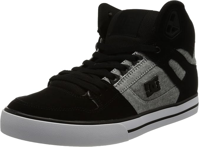 DC Shoes Men's Pure High Top Trainers Skate Shoe Black White Blue